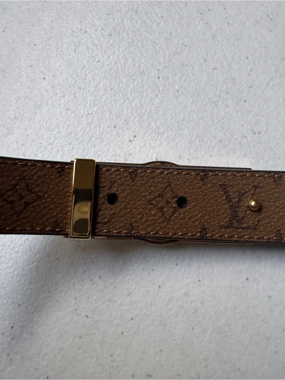 Louis Vuitton Dauphine MO203 Women Reversible Monogram Belt Brown/Black Sz 80/32
